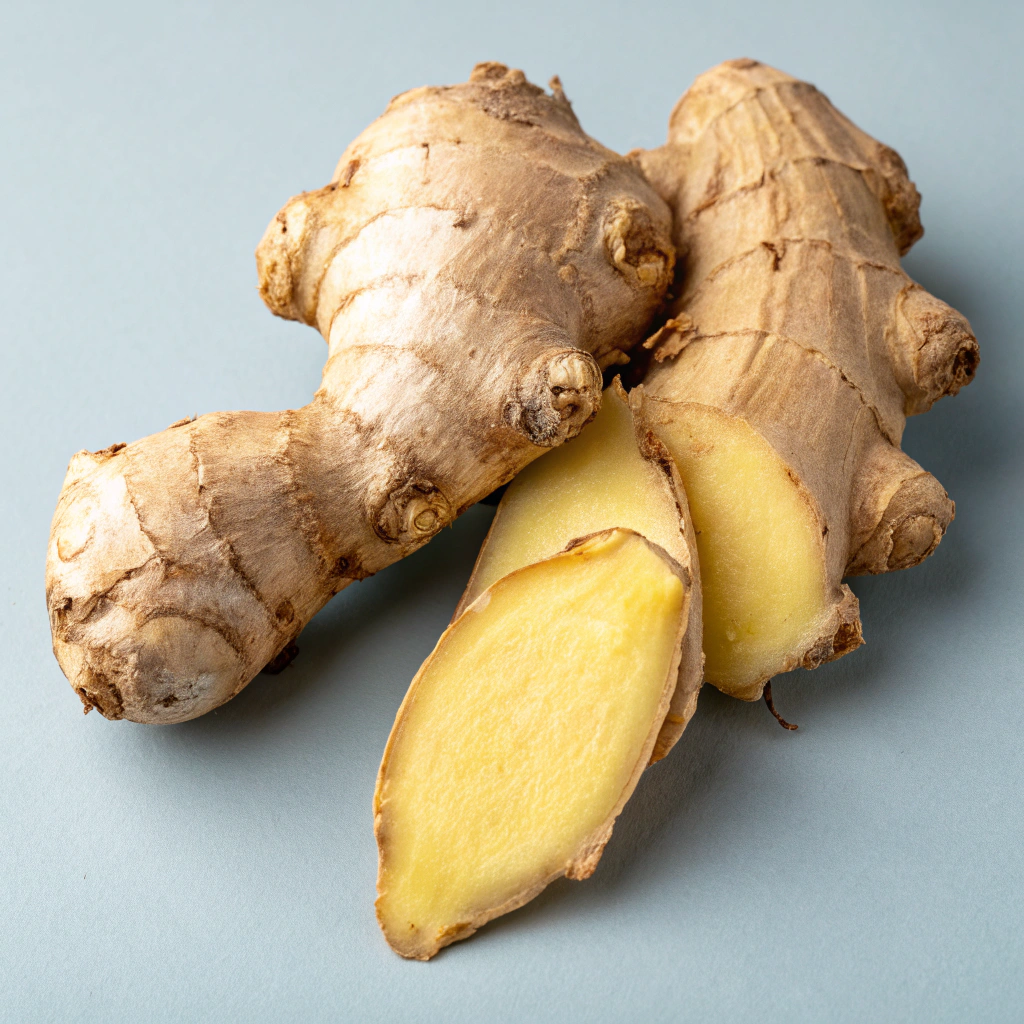 Detailed texture of organic ginger root