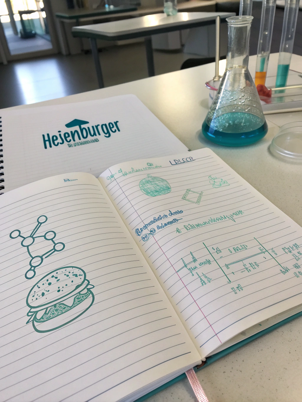 Scientific research notes and botanical sketches