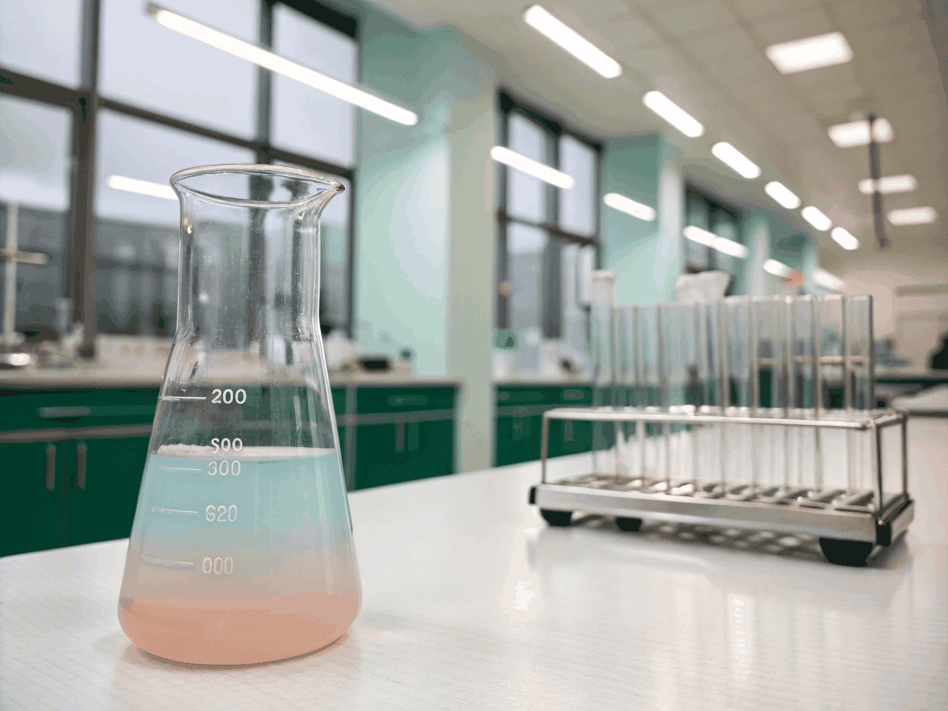 Scientific extraction process in a laboratory beaker