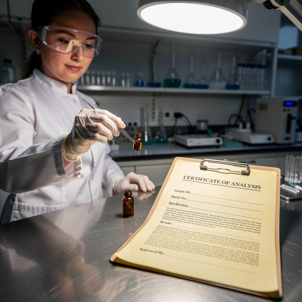 Lab technician preparing samples